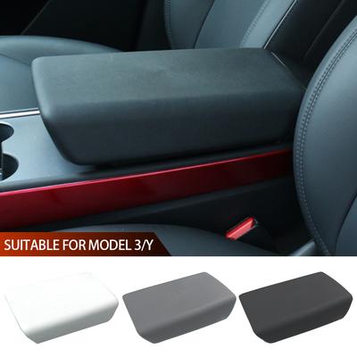 Car Interior Armrest Protector Box Cover Center Console Panel Pad White Soft TPE For Tesla Model 3 Y 2023 Accessories