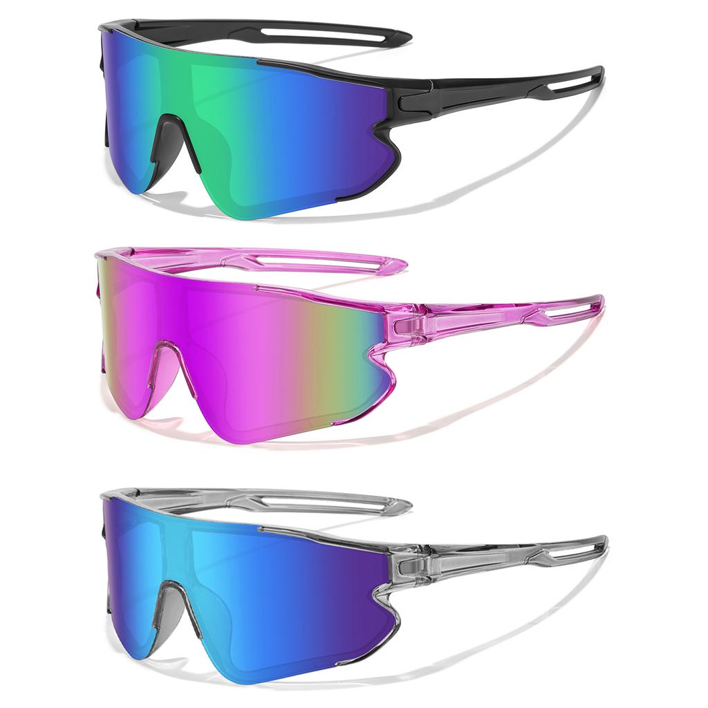 3 Pairs Brand Fishing Sunglasses Men Women Outdoor Sports MTB Bike Cycling Running Hiking Big Lens Goggles with UV Protection