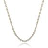 18K White Gold Plated Zirconia Tennis Necklace Choker, 4-Prong, Size Options: 2mm-6mm, Fashion Trend Bestseller