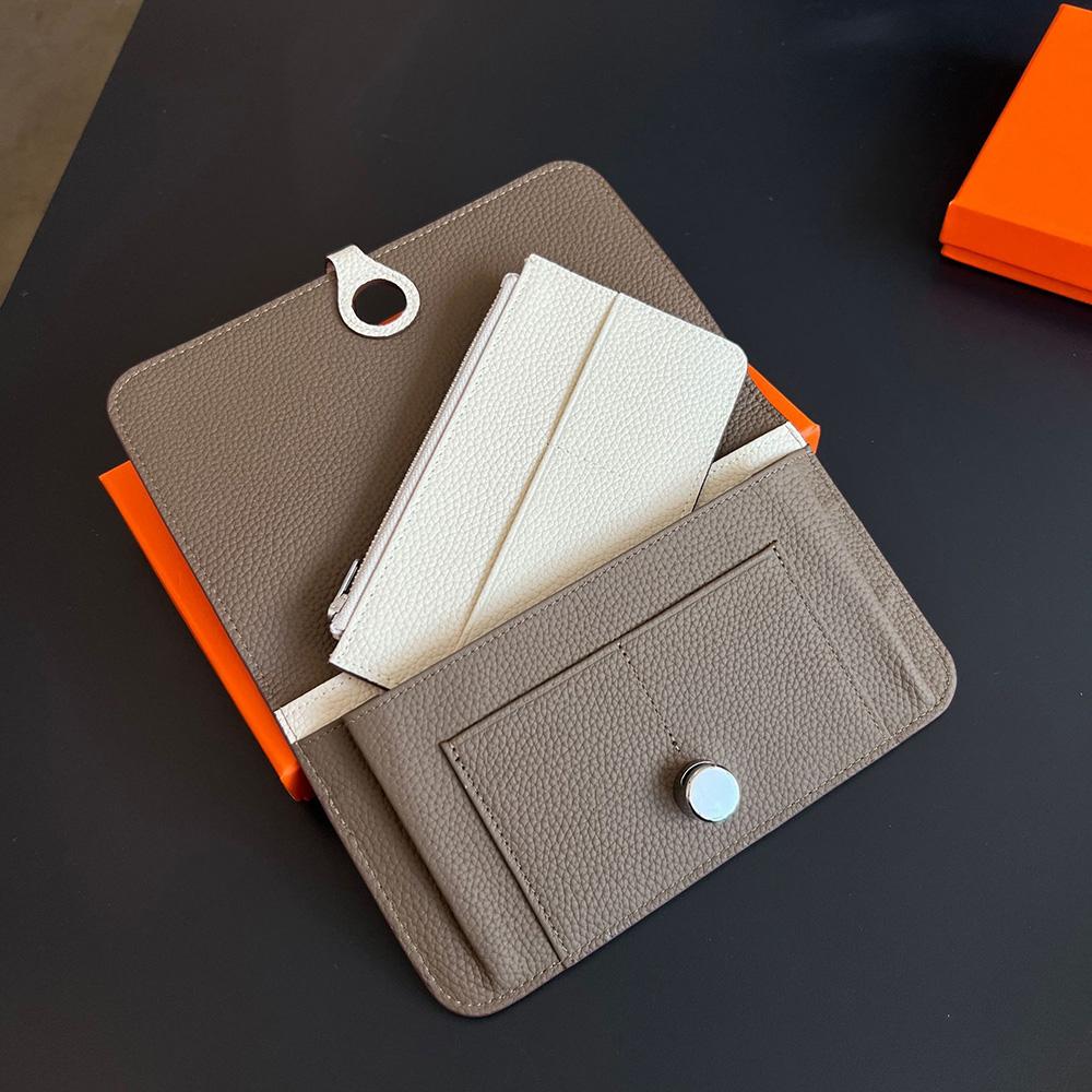 2025 Two-toned Genuine Leather Wallet Long Women Wallets Clutch Bags First Layer Of Cowhide Purse Luxury Ladies Billfold
