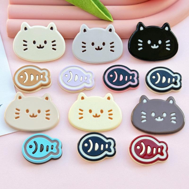 Cute Kitten & Fish Acrylic Charms: Jewelry, Phone Case, Crocs, Hair Clips & Accessories