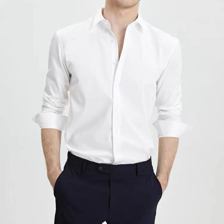 

Men s High-End 100% Cotton Long Sleeve Shirt for Business and Executive Wear XX-Large белый
