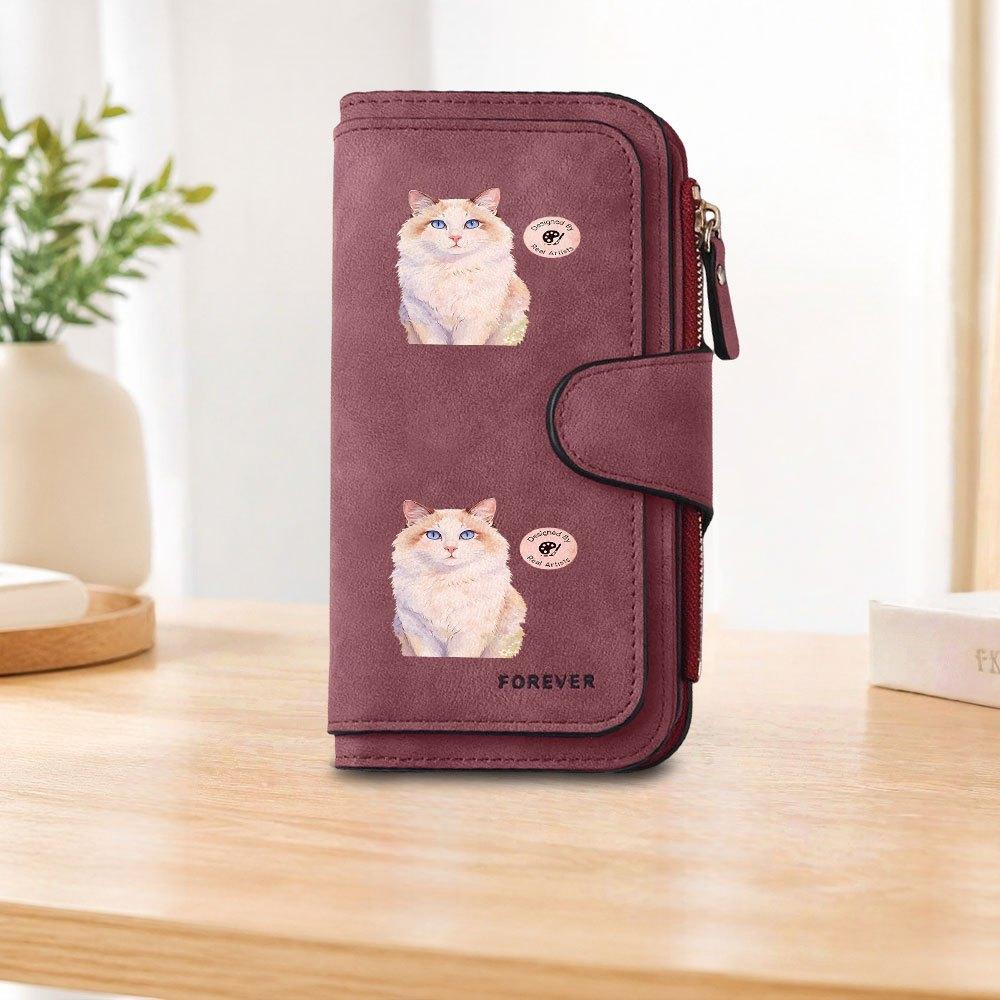 Ragdoll Cat Print Long Zipper Wallet, Large Capacity Card Holder, Unisex Clutch Bag, Fashionable Zipper Coin Purse, Suitable for Daily Use, A Great