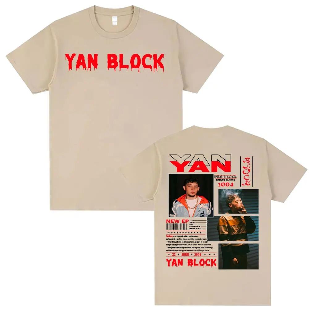 Rapper Yan Block Carlos Yandre Tour 2025 Merch T-Shirt Herren Damen Mode Hip Hop Pop Musik T-Shirts Oversized T-Shirt Streetwear