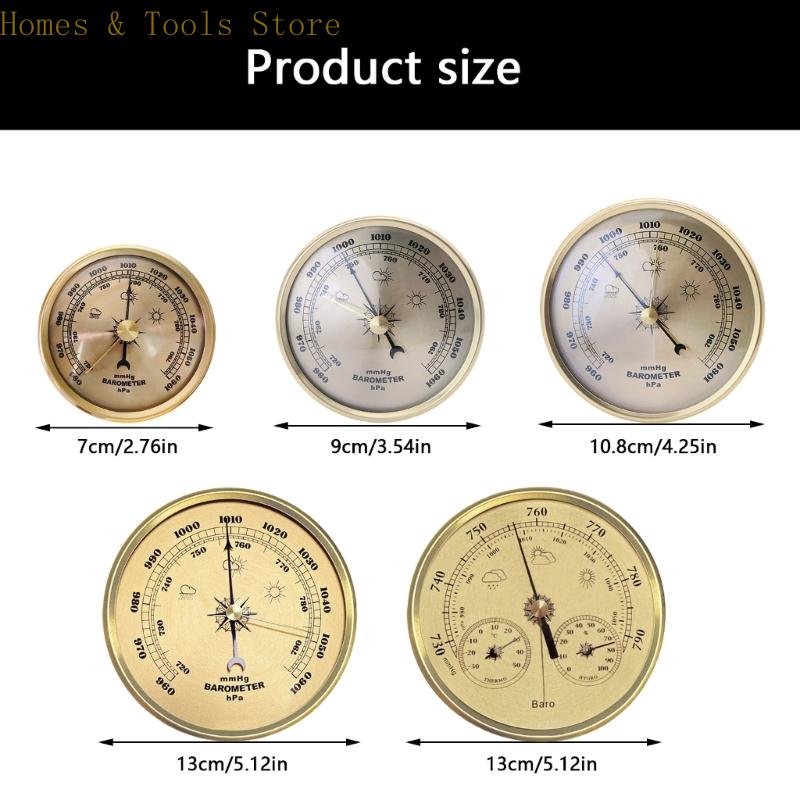 Barometer, Temperature And Humidity Gauge, Elegant Weather Forecast Tool, Wall Mounted Decoration, 990-1030Hpa, 960-990Hpa