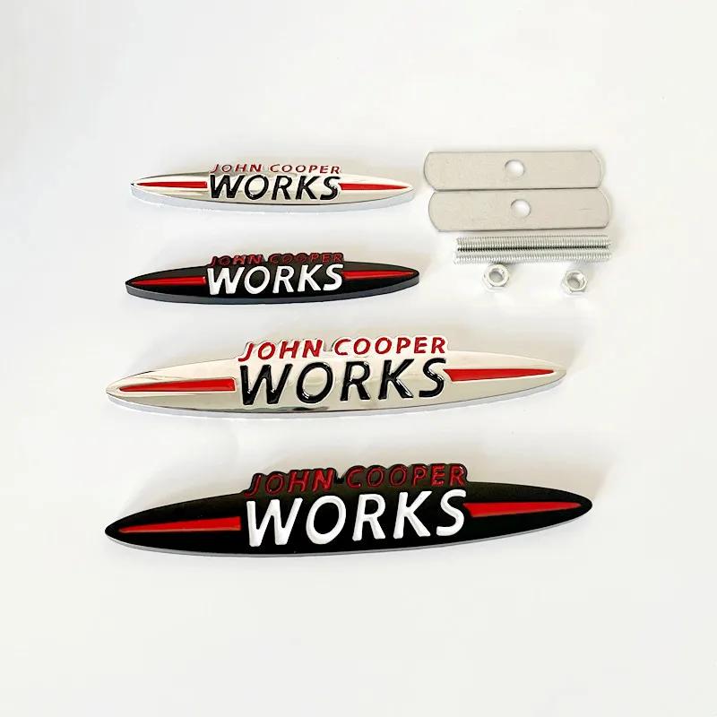 New 3D Metal John Cooper Works Car Front Grill Emblem Badge For Mini Cooper S R50 R52 R53 R55 R56 F54 F55 F56 F60 Accessories