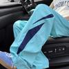 Summer Dopamine Color-Block Athletic Casual Pants for Men - Korean Style Loose Quick-Dry American Straight-Leg Parachute Trousers for Students