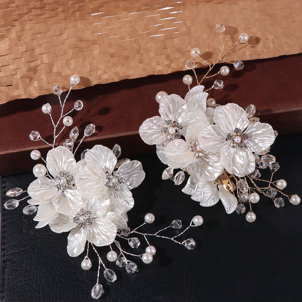 White Bridal Headwear Handmade Wedding Hairpin Exquisite Bride Headdress  Hair Jewelry