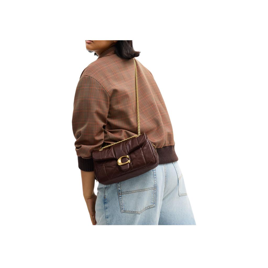 Coach Tabby 26 Quilted Classic Logo Hardware External Magnetic Pocket Lambskin Leather Shoulder Bag Medium Women shoulder bag Maple-Brown CCW83-B4MPL