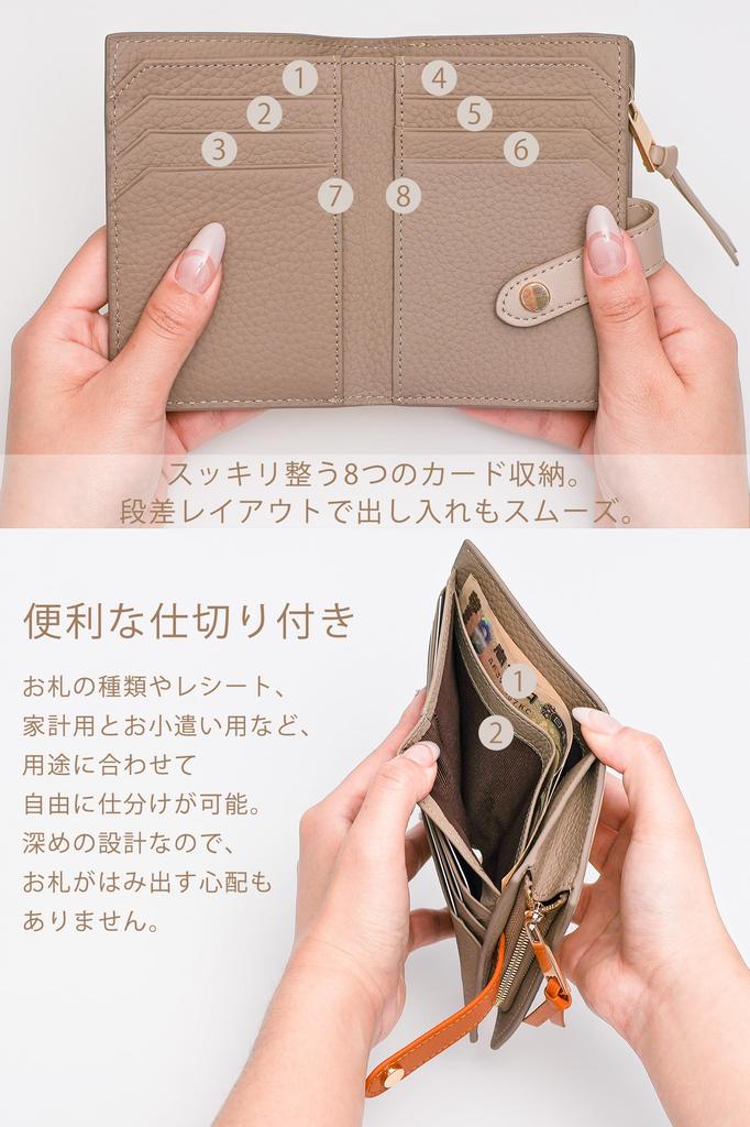 Genuine Bill Large 8 Card Zipper Coin RFID Skimming Stylish Wallet X [SUMIME] Bi-fold Wallet, Leather, Compact, Double-Layer Compartment, Capacity,