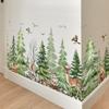 Safari Forest Animal Wall Stickers Deer Squirrel Bear Pine Tree Wallpaper for Kids Room Bedroom Nursery Decor