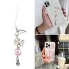 Unique Heart Phone Charm Butterfly Krychain Keyring for Girls Backpack and Bag