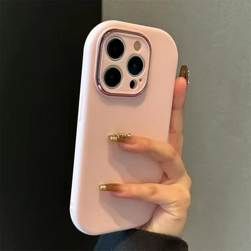 Luxury Cute Soft Silicone Candy Color Phone Case For iPhone 17 11 12 13 14 15 16 Pro Max Plus Shockproof Bumper Back Cases Cover