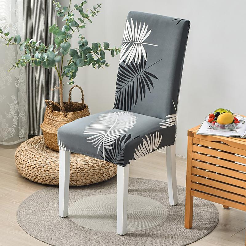 Dining Room Chair Covers Set, Stretch Printed Parsons Chair Slipcovers Spandex Removable Washable Kitchen Chair Protector Cover for Dining Room, Hotel