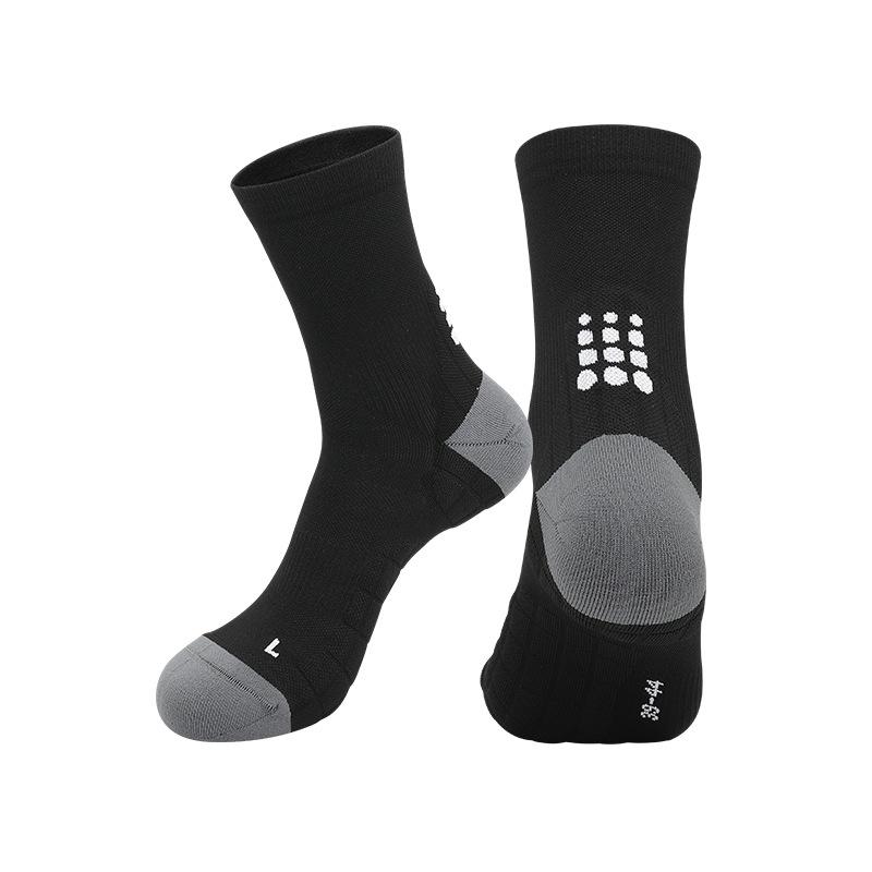 

L Marathon Running Socks Medium and Short Tube Outdoor Sports Hiking Socks for Men and Women Spring Non-slip Sweat-absorbing Cycling Socks 2026 M size (34-38 shoe size) чёрный