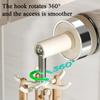 Rotating Kitchen Utensil Hooks Rack 360 Degree Rotation Adhesive Space-Saving Suction Cup Hanger Organizer for Home