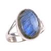 Natural Labradorite Gemstone 925 Solid Sterling Silver Jewelry Ring Size 6 Q8v75