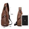 Fashion Men's Leather Sling Pack Chest Shoulder Crossbody Bag Biker Satchel Men Briefcases