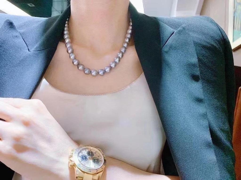 Gray Freshwater Pearl Necklace with Strong Luster – Comparable To Seawater Akoya