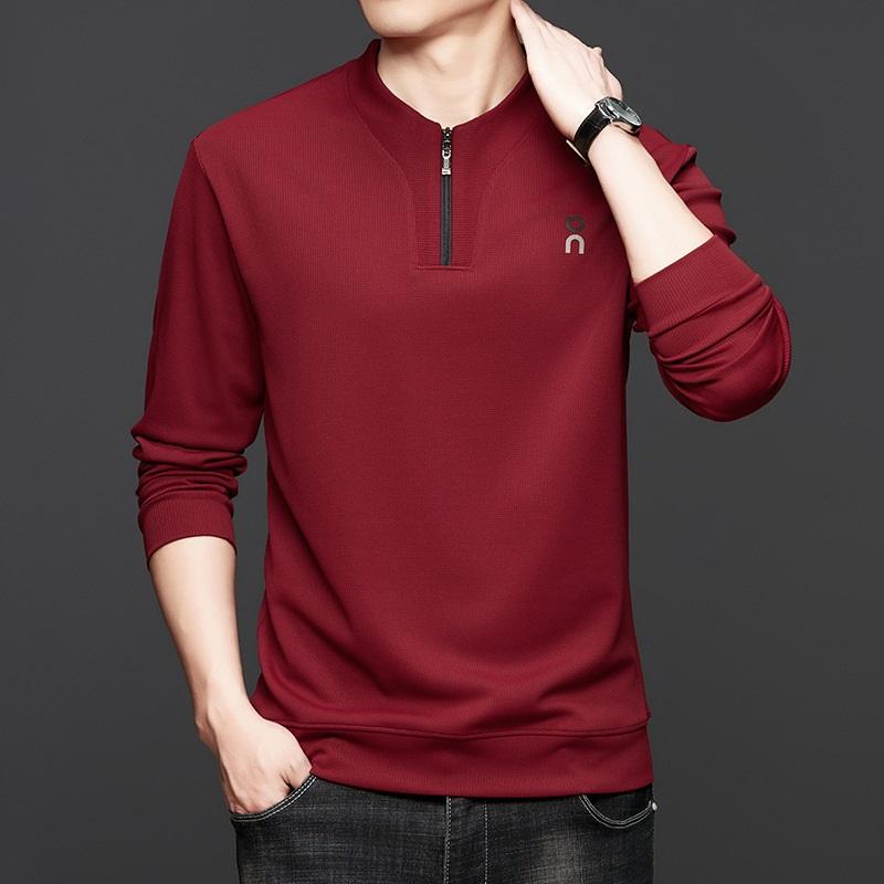 

Men s Half Zip Stand Up Collar Knitted Sweater Business Casual Long Sleeved Sweater Solid Color Versatile Breathable Top XXXL червоний