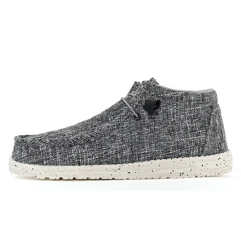 Unisex Linen Fabric Chelsea Boots Slip-On Elastic Ankle Boots Comfortable Breathable Loafers Casual Walking Shoes for Men Women