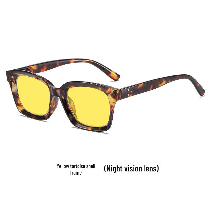 Unisex Large Frame Night Vision Anti-Blue Light Glasses with Spring Hinges