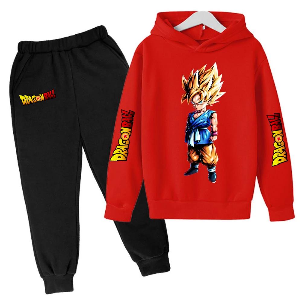 Goku Street Costume Fashion Girl Boy Clothing Anime Dragon Ball Z Winter Kid Sets 2025 Kawaii Hot Sizes
