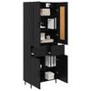 Highboard 2 pcs Black Oak look Wood based Material