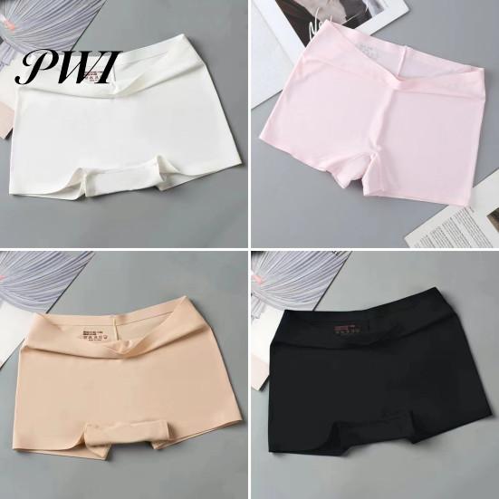 Seamless Safety Underwear Women Pants High Elasticity Solid Color Ice Silk Anti-exposure All-day Wear Panties Mid Waist Quick Dry Mini Skirt