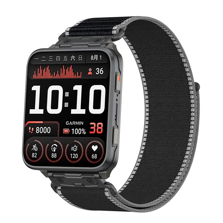 Explorer‑Style Metal‑Connector Nylon‑Loop Watch‑Band Strap, Adjustable Wrist‑Bracelet Accessory For Garmin Venu X1 Smart Watch