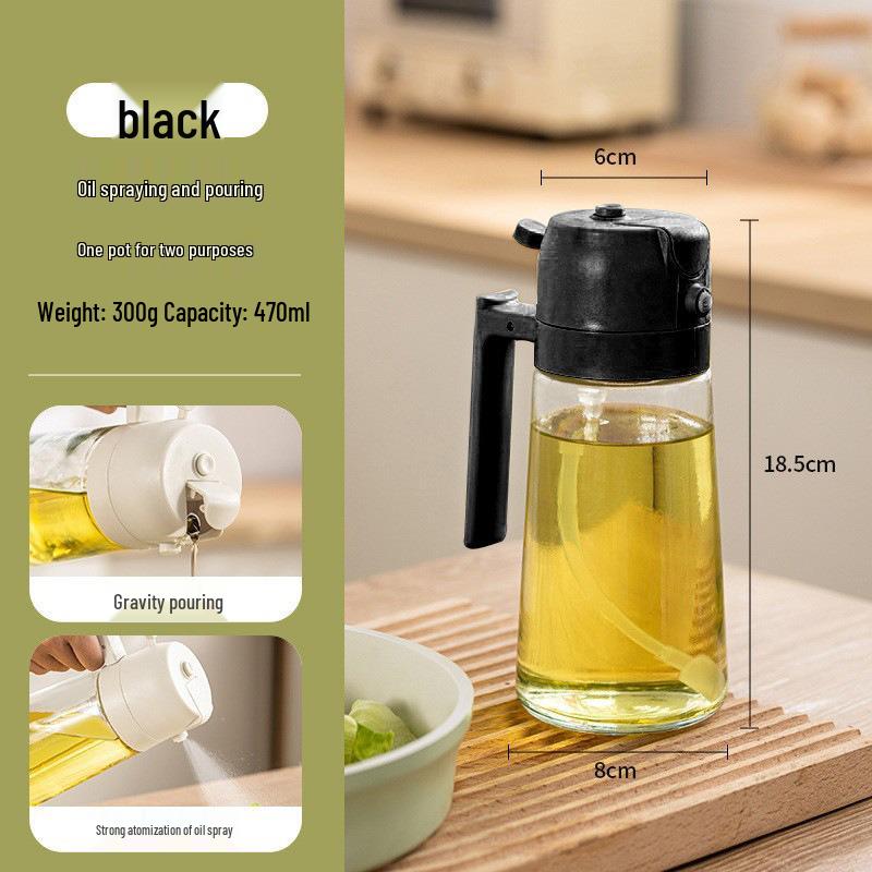 High-End Glass Oil Sprayer: Two-in-One Kitchen & Household Edible Oil Bottle
