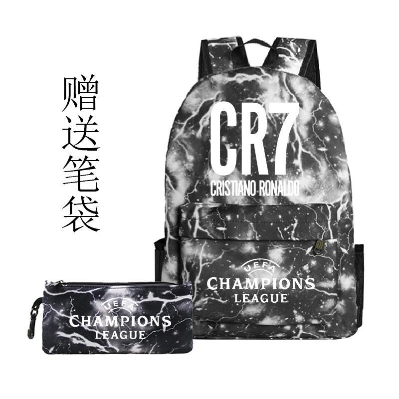 Football Printed Student Backpack Multifunctional Usb Interface Large Capacity Leisure Travel Backpack