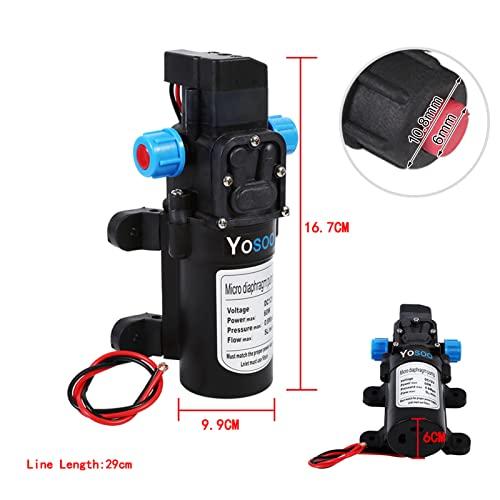 Ongwan Keenso DC12V Pressure Diaphragm Pump, 5Lmin, 116 PSI, with Pressure Switch and Hose Clamp, Self-Priming Sprayer Pump for RVs, Campers, Marine B