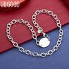 925 Sterling Silver Simple Round Necklace - Banquet Gift Jewelry