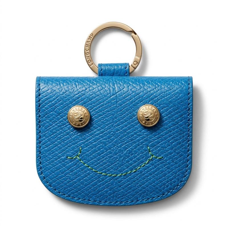 Longchamp EPURE gold hardware, leather card holder, same style for men and women, sky blue 30047HJP072 синий