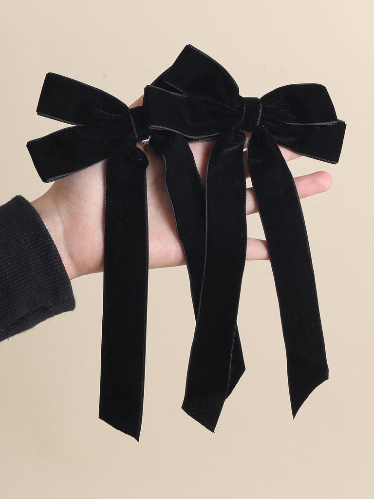 2Pcs Vintage Large Velvet Bow Hairpins for Women Double Layered Bow Hair Clips Korean Girls Hair Clip Barrettes Hair Accessories