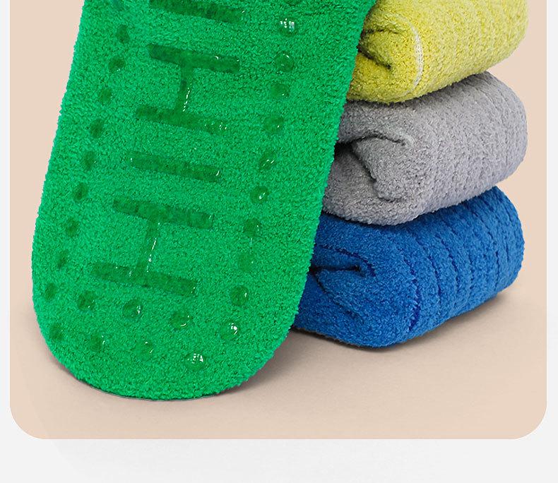 Dicke Korallenfleece-Anti-Rutsch-Indoor-Socken für Jungen, mittelhoch, warm für Herbst/Winter.