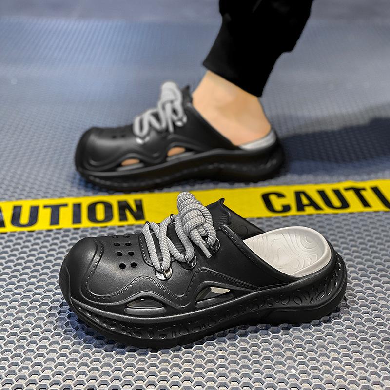 Fashion Summer New EVA Mens Sandals Light Comfortable Trend Sandals Fashion Round Head Solid Color Breathable Bag Head Hole Shoes men