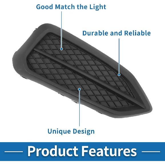 Fog Light Grill Front Lower Bumper Fog Light Cover Inserts No.71106TS8A51 for Honda Civic 2014-2015 Black ABS 1 Pc Front Right