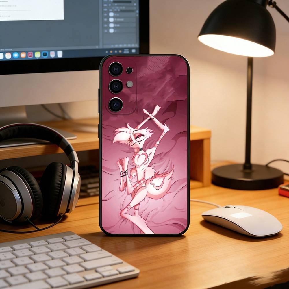H-Hazbin Hotel A-Angel Dust Phone Case Black Silicone Soft For Samsung S25,S24,S21,S22,S23,S30,Ultra,S20,Plus,Fe,Lite