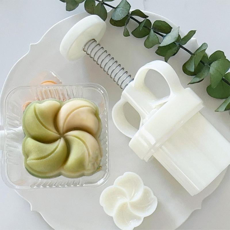 MidAutumn Festival Moon Cake Maker 3D Flower Shape Moon Cake Molds Cookie Stamp Hand Press Cookie Dessert Cutter