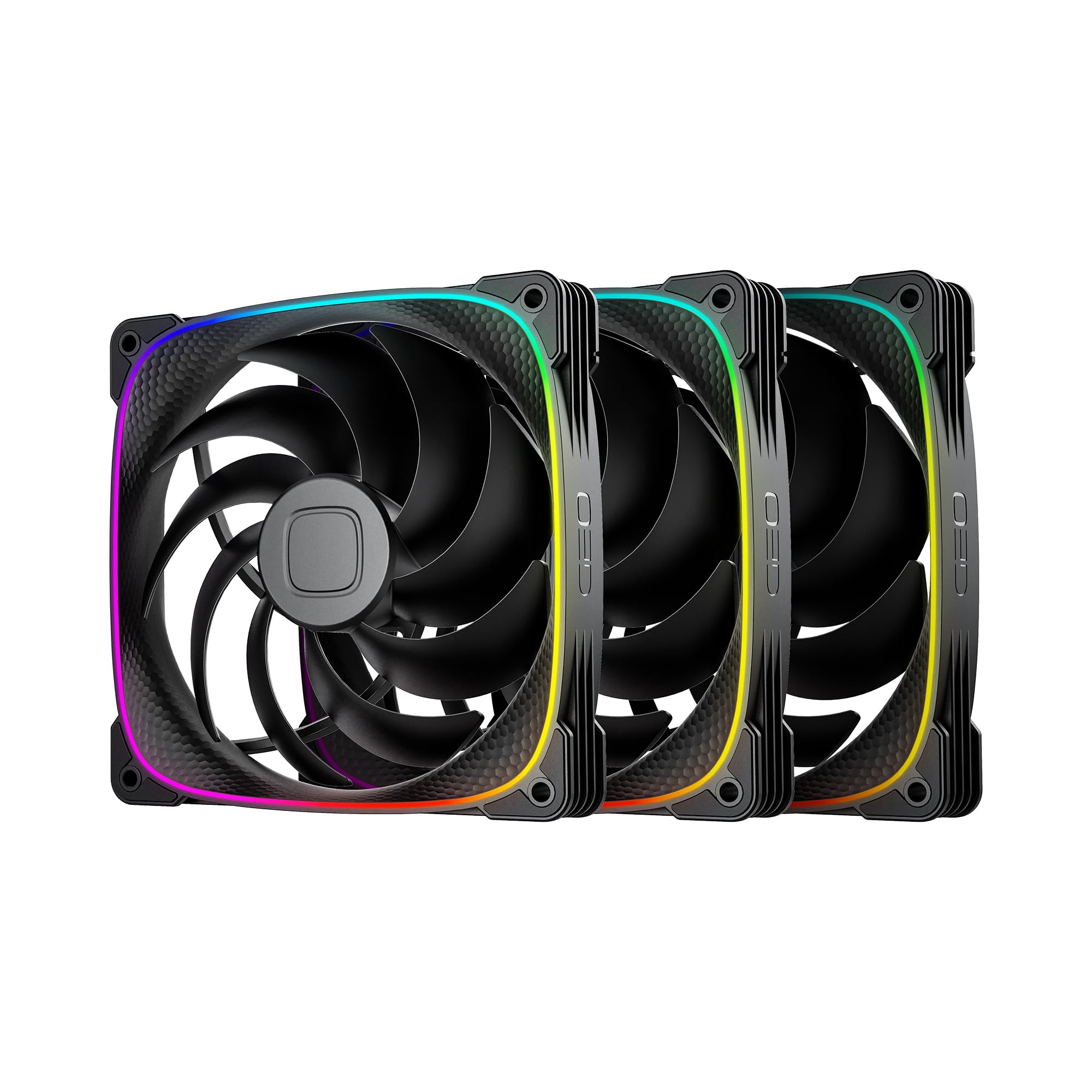 

GEOMETRIC FUTURE 140mm ARGB Case Fan Squama Triple Pack Оснащений високою яскравістю ARGB LED Dragon Scale 9 лопатей вентилятора Авторизовано в Японії чорний