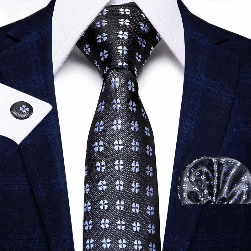 Men'S Business Tie Set, Tie Bow Tie Pocket Towel Cufflinks 3-Piece Set