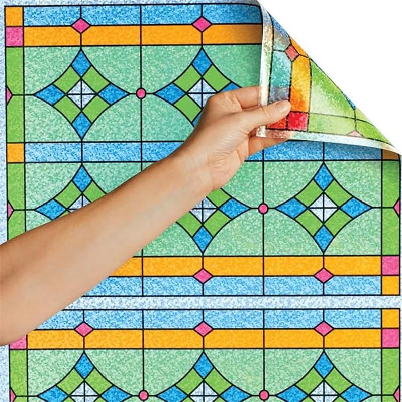 

Витражная декоративная пленка для стекла, виниловая пленка для окон с термопереносом, матовая наклейка на окно для кухонной двери дома 35x100cm