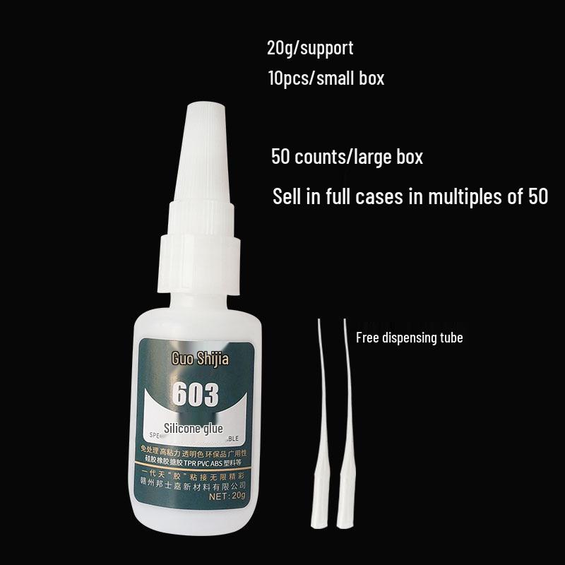 Silicone Strong Fast-Drying Transparent Adhesive for ABS, PC Plastic, and Leather