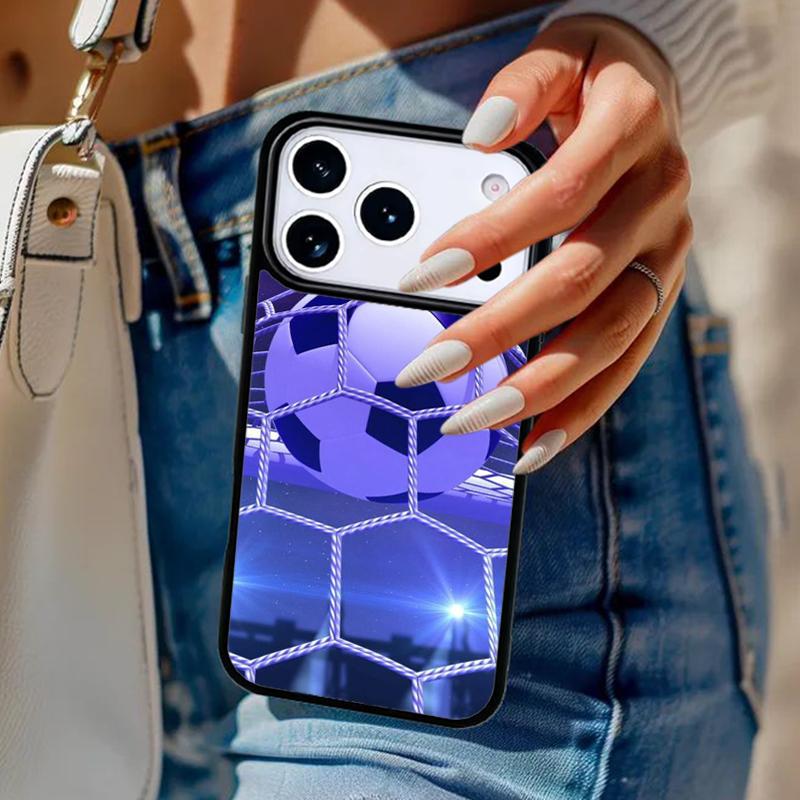 

Football Soccer Ball Phone Case For iPhone 17 Air 14 15 13 12 Max Cover For Apple 14 15 16 16e 11 Pro Max Plus Coque iPhone 14plus