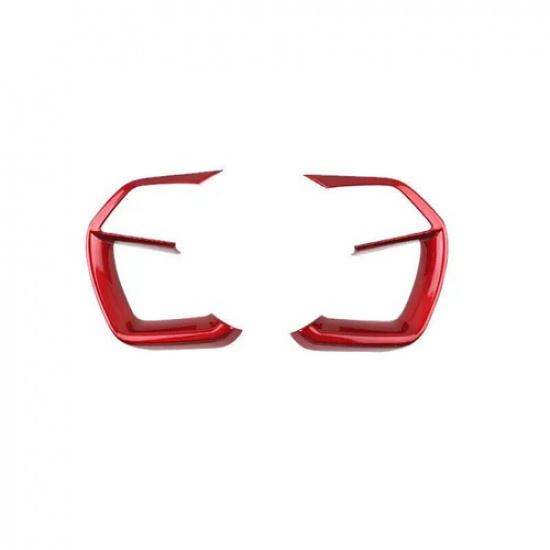 For Hyundai Elantra 2021-23 Red Glossy Steering Wheel Button Frame Trim 2PCS Fit