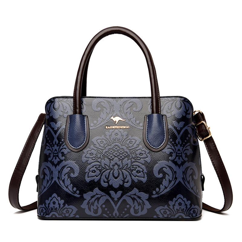Large-capacity Tote Bag for Ladies, Embossed Handbag, Retro Mom Bag