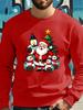 Nick and the snowman join forces to send you their best wishes—a casual spring/autumn sweatshirt featuring a "Merry Christmas" print.