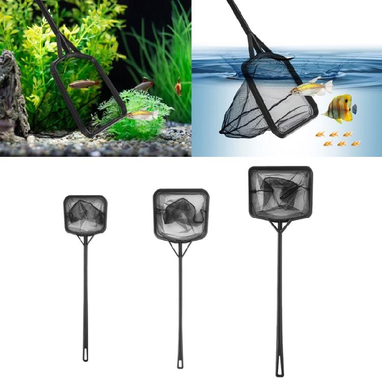 Portable Square Fishing Net with Long Handle Fish Tanks Aquariums Landing Net